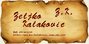 Željko Kalaković vizit kartica